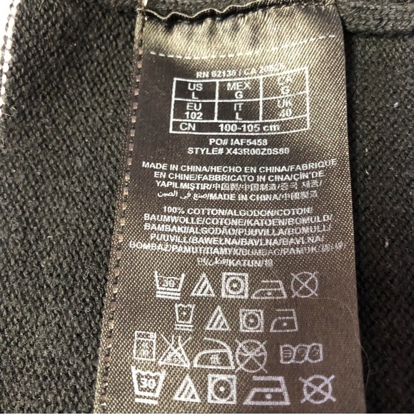 GUESS Grey & Black Long Sleeve Zip Up Striped Knit Cardigan Sweater Size Large - Picture 5 of 13